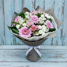 Букет цветов из:  Герберы, Альстромерии и Хризантемы в Инском