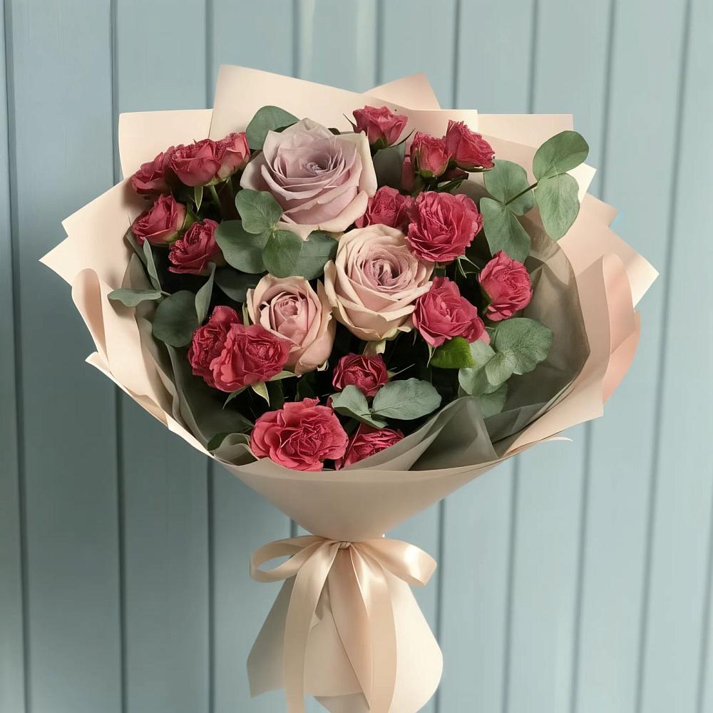 Букет цветов из: Гвоздики и Розы в Инском