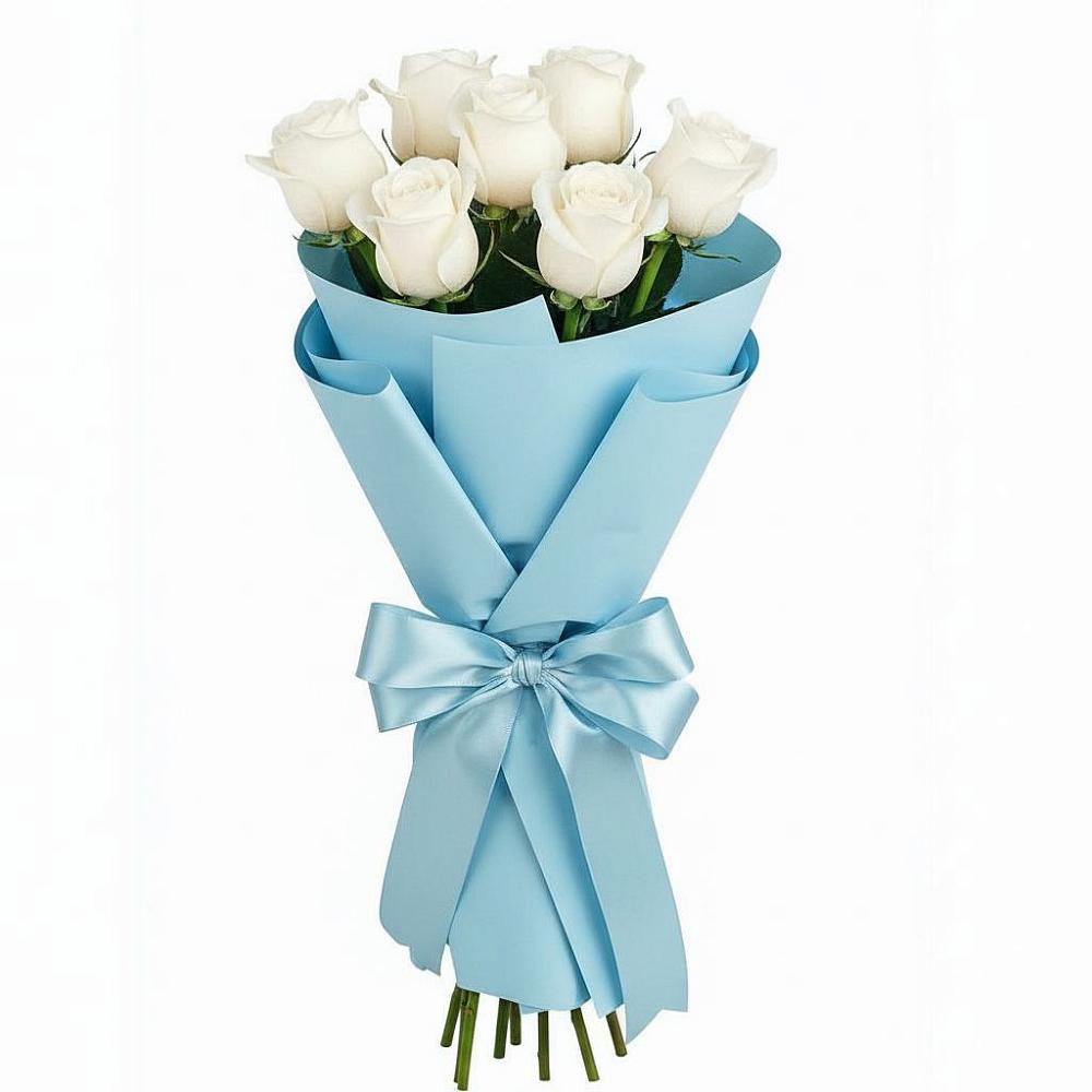 Букет 7 белых роз Проуд в Инском