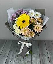 Букет цветов из:  Розы, Герберы и Хризантемы в Инском
