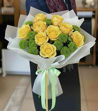 Букет цветов из:  Хризантемы и Розы в Инском