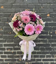 Букет цветов из:  Герберы и Хризантемы в Инском