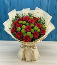 Букет цветов из:  Розы и Хризантемы в Инском