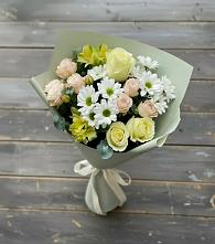 Букет цветов из:  Альстромерии, Розы и Хризантемы в Инском